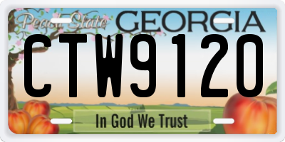 GA license plate CTW9120