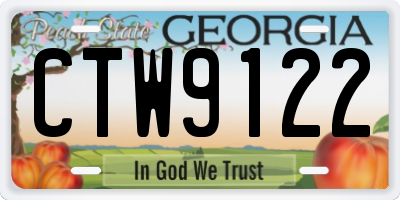 GA license plate CTW9122