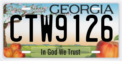 GA license plate CTW9126