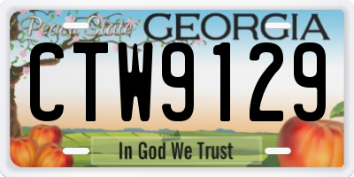 GA license plate CTW9129