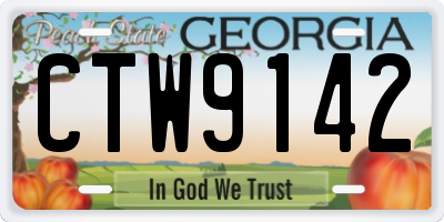 GA license plate CTW9142