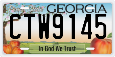 GA license plate CTW9145