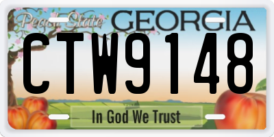 GA license plate CTW9148