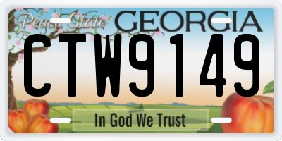 GA license plate CTW9149