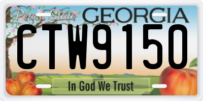 GA license plate CTW9150