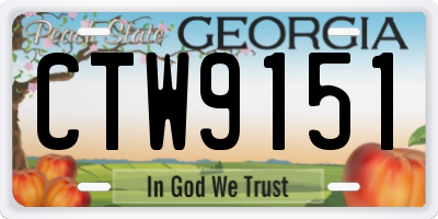 GA license plate CTW9151