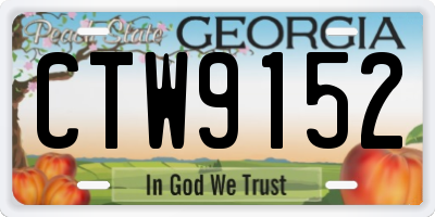 GA license plate CTW9152