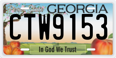 GA license plate CTW9153