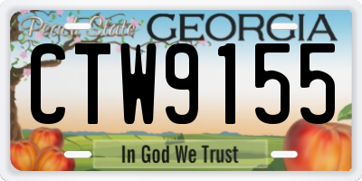GA license plate CTW9155