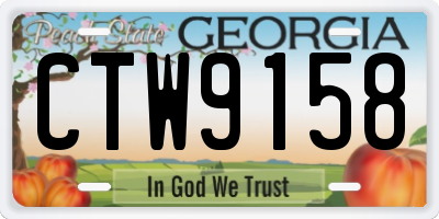 GA license plate CTW9158