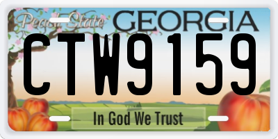 GA license plate CTW9159