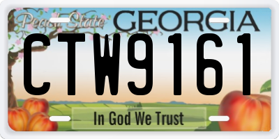 GA license plate CTW9161