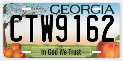 GA license plate CTW9162