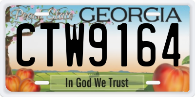 GA license plate CTW9164