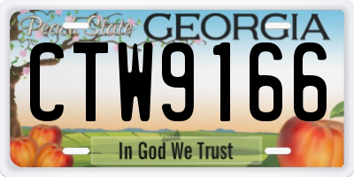 GA license plate CTW9166
