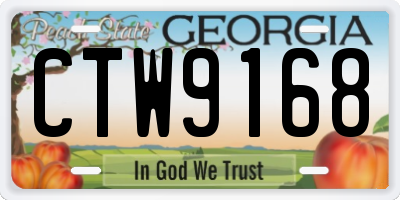 GA license plate CTW9168