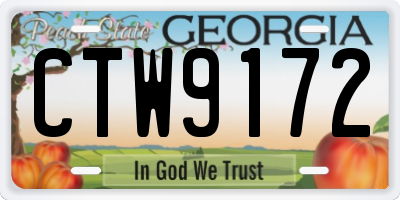 GA license plate CTW9172