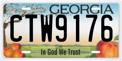 GA license plate CTW9176