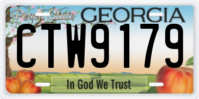 GA license plate CTW9179