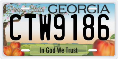 GA license plate CTW9186