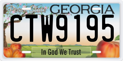 GA license plate CTW9195