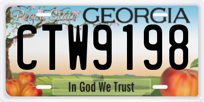 GA license plate CTW9198