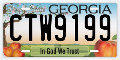 GA license plate CTW9199