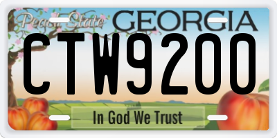 GA license plate CTW9200