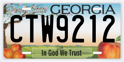 GA license plate CTW9212