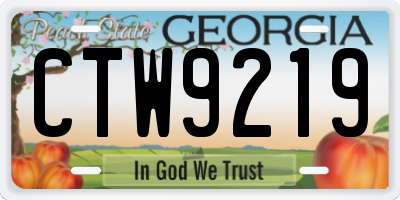 GA license plate CTW9219