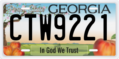 GA license plate CTW9221