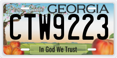 GA license plate CTW9223