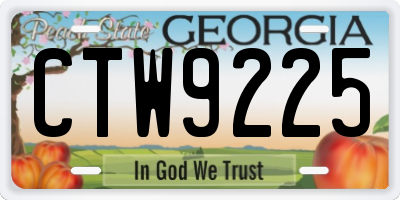 GA license plate CTW9225