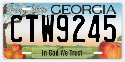GA license plate CTW9245