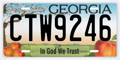 GA license plate CTW9246