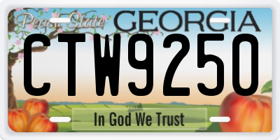 GA license plate CTW9250