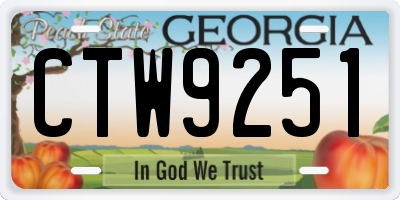 GA license plate CTW9251