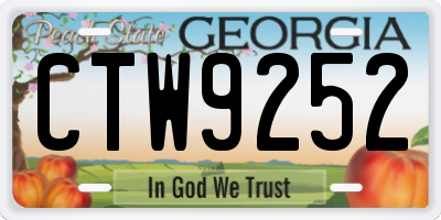 GA license plate CTW9252