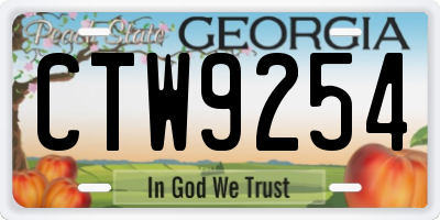 GA license plate CTW9254