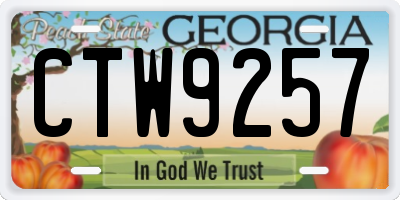 GA license plate CTW9257