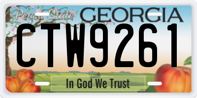 GA license plate CTW9261