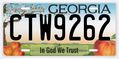 GA license plate CTW9262