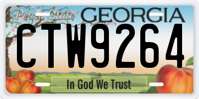 GA license plate CTW9264