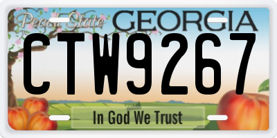 GA license plate CTW9267