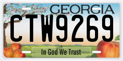 GA license plate CTW9269