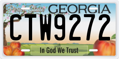 GA license plate CTW9272