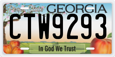 GA license plate CTW9293