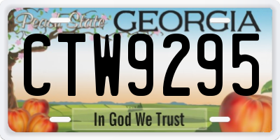 GA license plate CTW9295
