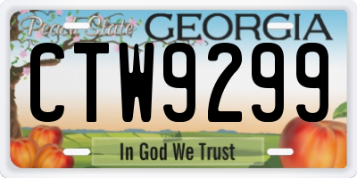 GA license plate CTW9299