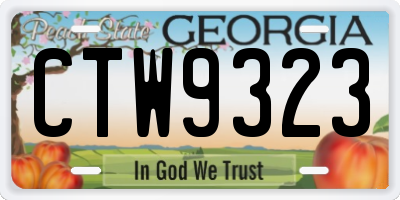 GA license plate CTW9323